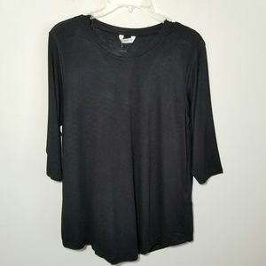 New Carol Vee 3/4 Length Sleeve Black T- Shirt
